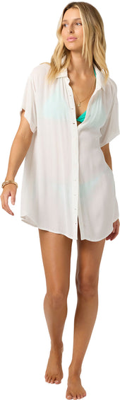 O'Neill Saltwater Solids Carlee Woven Cover-Up Shirt Dress - Women's