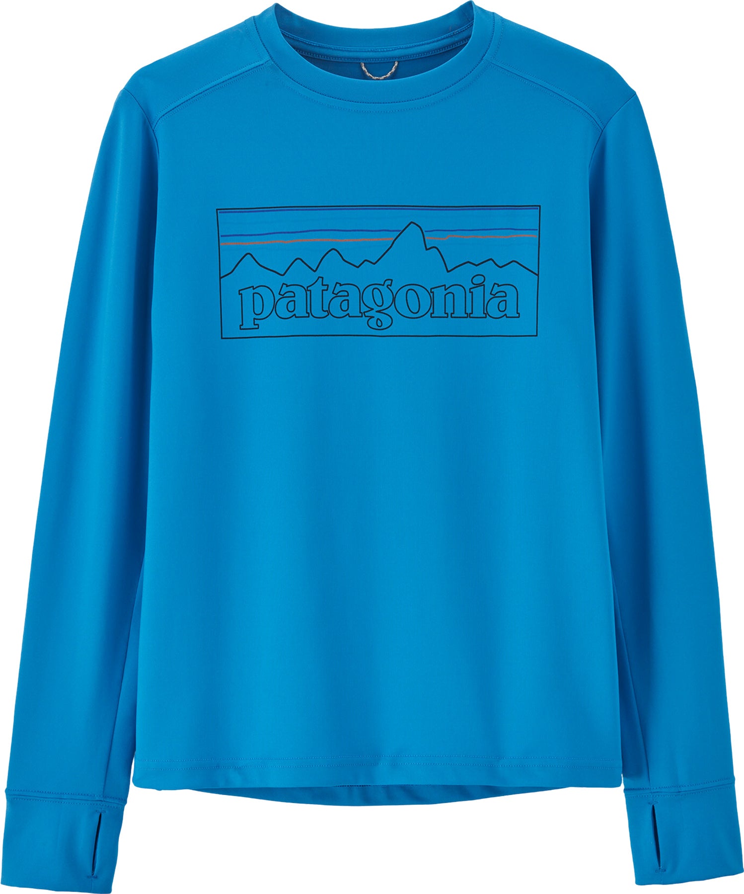 Patagonia Capilene Silkweight Long-Sleeve T-Shirt - Kids S P-6 Outline - Vessel Blue