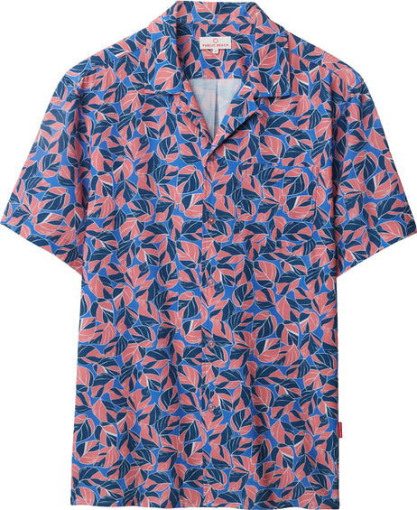 Public Beach Leafscape Printed Short Sleeve Shirt - Men's