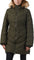 Pajar Queens Faux Fur Trim Chevron Quilt Mid Length Coat - Women's - Military - Crystal