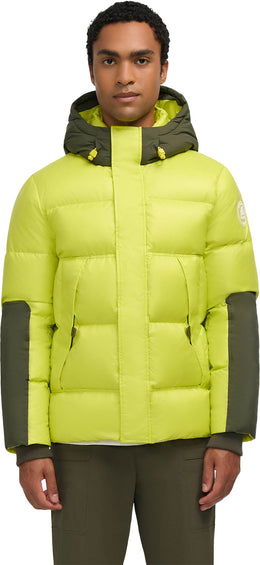 Pajar Nuray Mixed Media Color Block Puffer Jacket with Fixed Hood - Men's