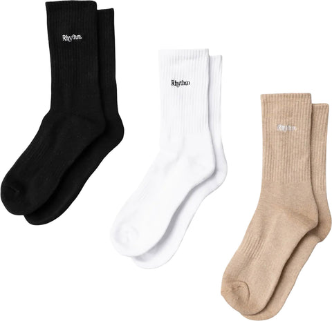 Rhythm Essential 3-Pack Crew Socks - Men's