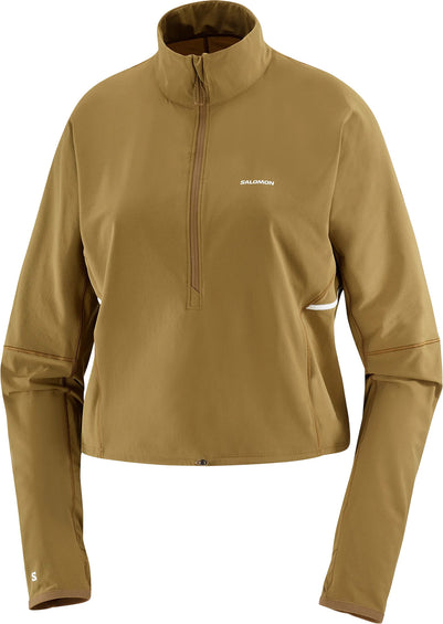 Salomon Sense Aero Hybrid Cropped Half Zip Midlayer Pullover - Women's