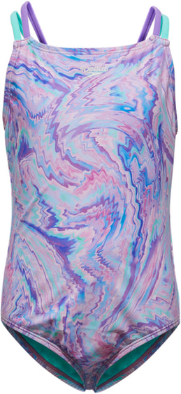 Speedo Print Strappy One Piece Swimsuit - Girls