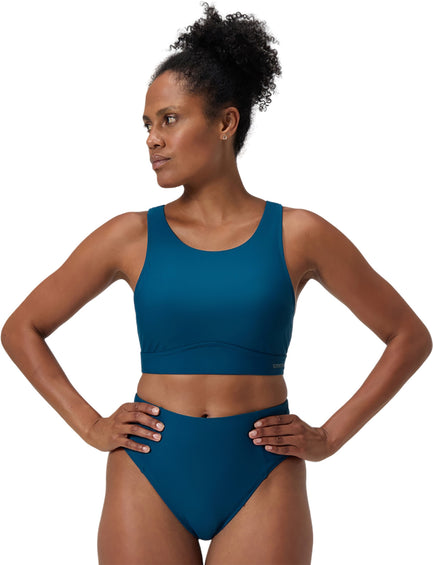 Speedo Solid Highneck Mesh Bikini Top - Women's