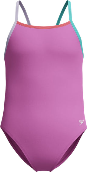 Speedo Solid Propel Back One Piece Swimsuit - Girls
