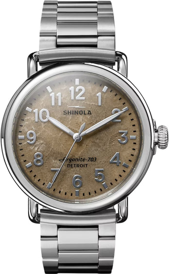 Shinola Runwell 3H 41mm Silver Bracelet Petosky Watch - Unisex
