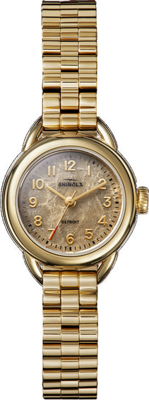 Shinola Runabout 3H Petoskey Gold Bracelet Watch 25mm - Women's
