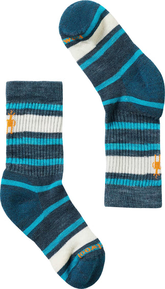 Smartwool Classic Hike Light Cushion Striped Crew Socks - Kids