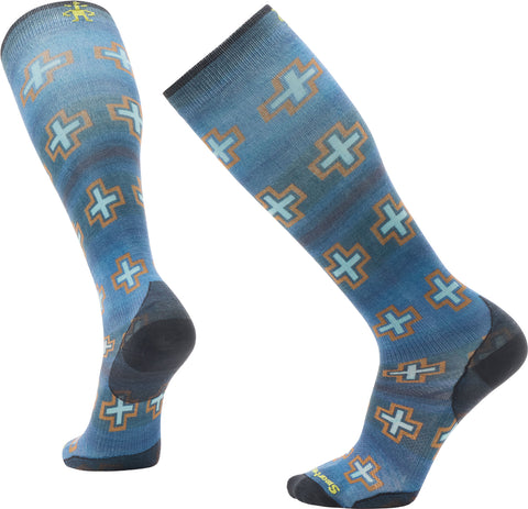 Smartwool Ski Paths Crossed Print Over The Calf Socks - Unisex