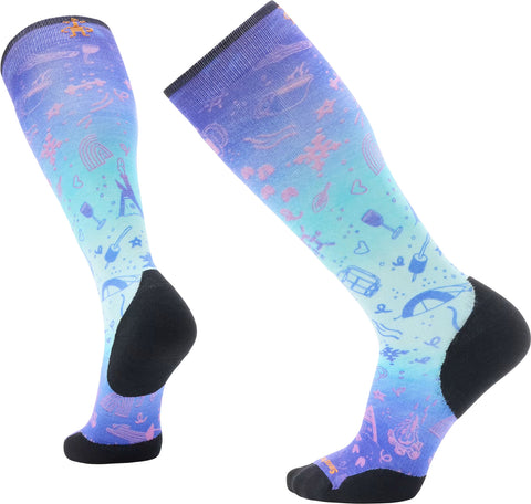 Smartwool Chaussette de contention sous-genou pour le ski à imprimé Nature Doddles