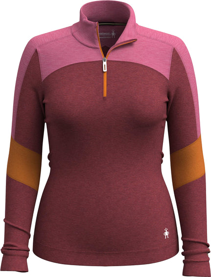 Smartwool Classic Thermal Merino Colorblock 1/4 Zip Boxed Base Layer Top - Women's 