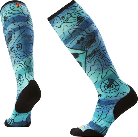 Smartwool Ski Targeted Cushion Topo Treasures Print Over The Calf Socks - Women's