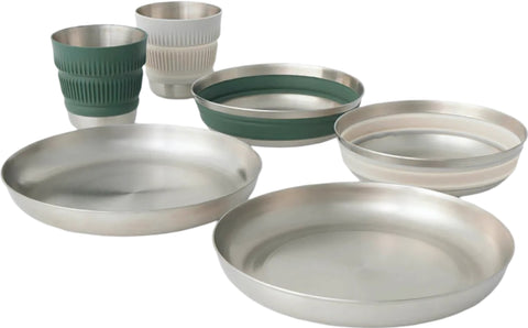 Sea to Summit Detour 6 Piece Stainless Steel Collapsible Dinnerware Set 