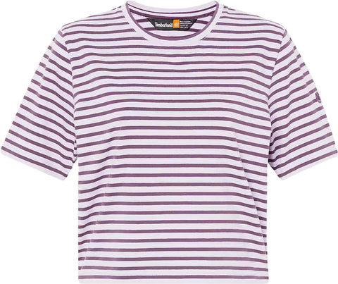 Timberland Striped Cropped Short Sleeve T-Shirt - Women's 