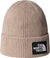 The North Face TNF Logo Box Cuffed Beanie - Unisex - Mushroom Grey