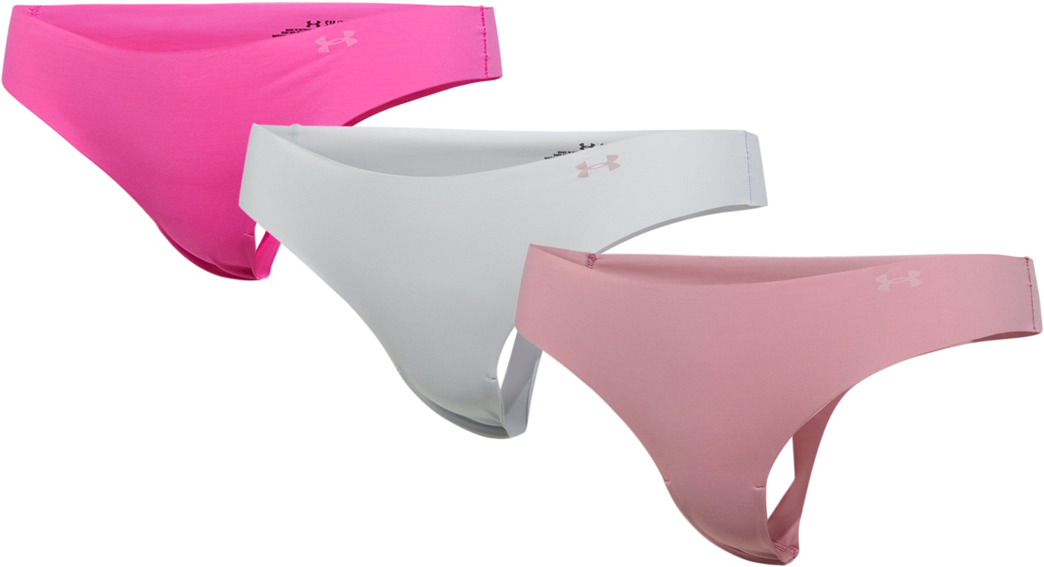 Under Armour 3 Pack Thong Underwear Cool Dry Wicking Fabric Great For Gym  Or Everyday Black Nude Pink Size S - Dutch Goat
