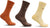 Vallier Alto Nylon Crew Socks - 3-Pack - Unisex - Spice - Cedar - Buttercream