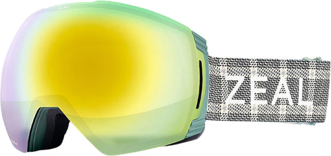 Zeal Optics Cloudfall XL RLs + ODT Ski Goggles - Plaiditude - Polarized Alchemy with Sky Blue Mirror Lens
