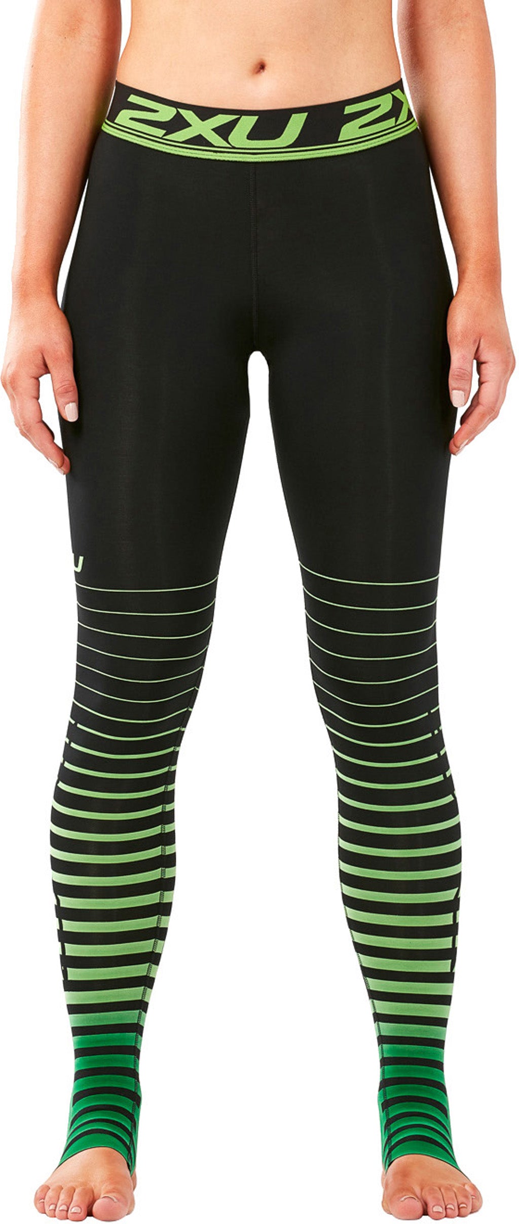2XU Power Recovery Compression Tights - Large, Black/Green