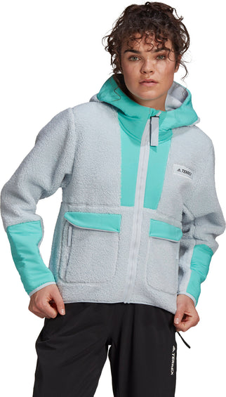 Adidas Technical Terrex Sherpa Fleece Hooded Full Zip Jacket - Women's