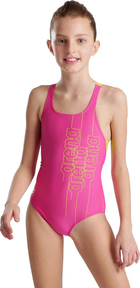 arena Swim Pro Back Graphic Print Swimsuit - Girls