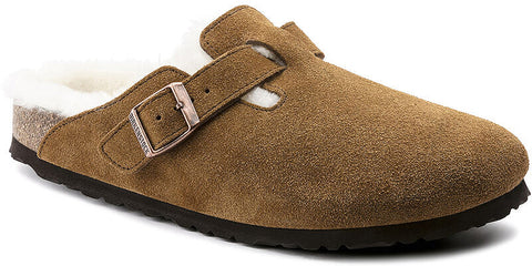 Birkenstock Boston Shearling Suede Leather Mules [Narrow] - Women's
