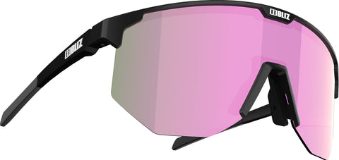 Bliz Hero Small Sunglasses - Matt Black - Brown with Pink Multi Lens