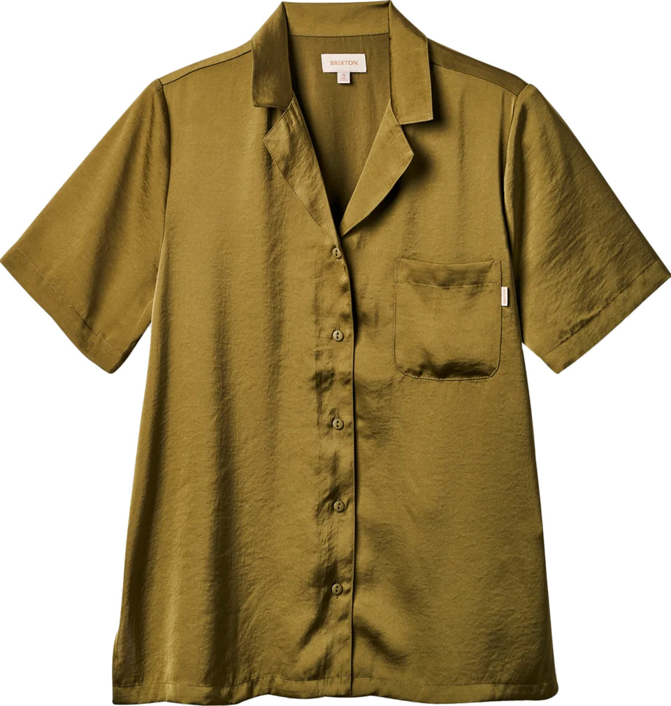 Brixton Bunker Flight Boyfriend Short Sleeve Woven Button Up Shirt ...
