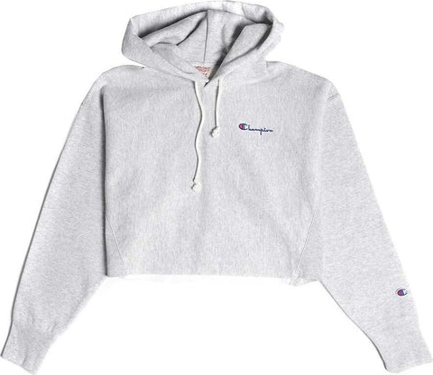 Champion Reverse Weave Oversized Cropped Raw Edge Sweatshirt - Women's