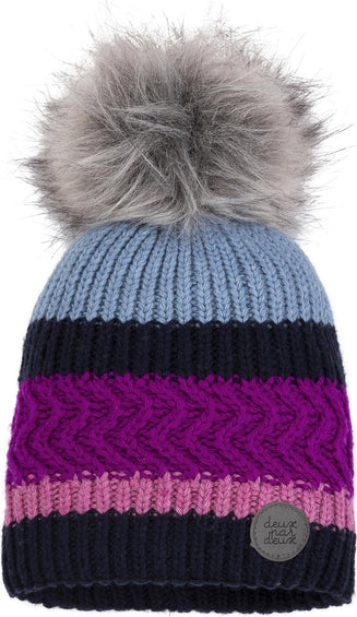 Deux par Deux Blue and Purple Tropicool Lined Wool Hat - Kids