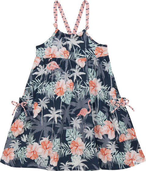 Deux par Deux Cotton Flamingo Printed Maxi Dress - Little Girl