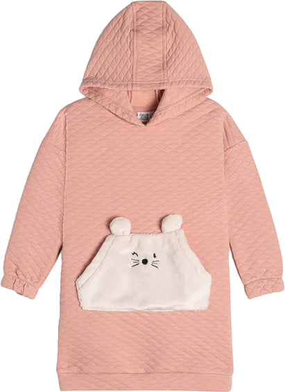 Deux par Deux Quilted Long Sleeve Hooded Dress - Big Girl