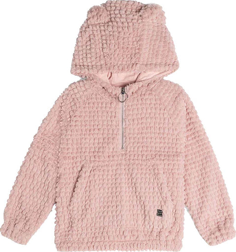 Deux par Deux Hooded Fake Fur Long Sleeve Top - Little Girl