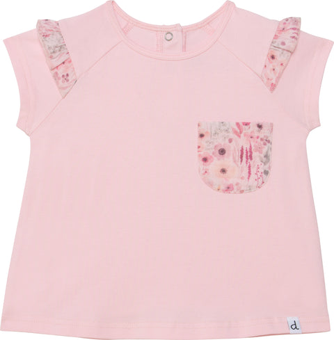 Deux par Deux Organic Cotton Raglan Short Sleeve Top - Girls
