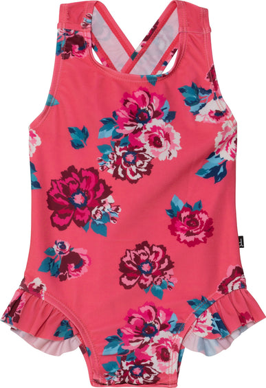 Deux par Deux Printed Roses One Piece Bathing Suit - Little Girls