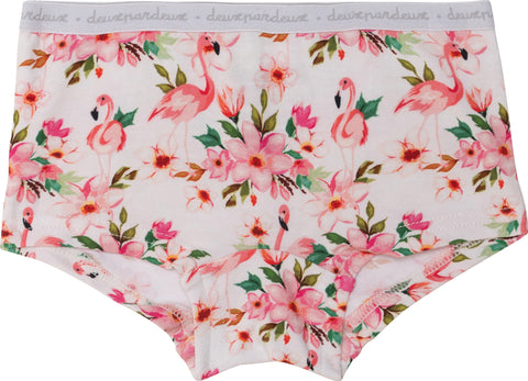 Deux par Deux Printed Roses and Butterflies Boyshort Pantie - Girls