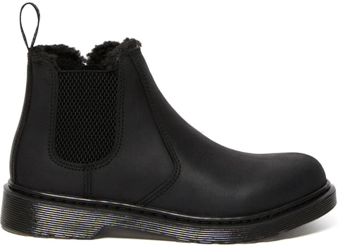 Dr. Martens 2976 Faux Fur Lined Leather Chelsea Boots - Youth