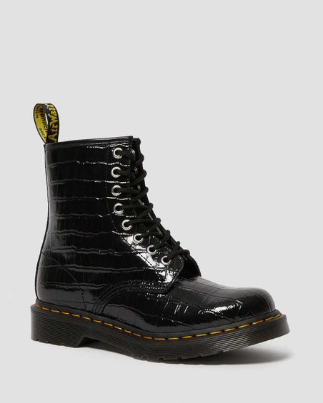 Dr. Martens 1460 Croc Patent Leather Boots - Women's