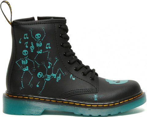 Dr. Martens 1460 Glow-In-The-Dark Skeleton Print Boots - Little Kids