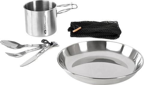 GSI Outdoors Glacier Stainless Steel 1 Person Tableware Set