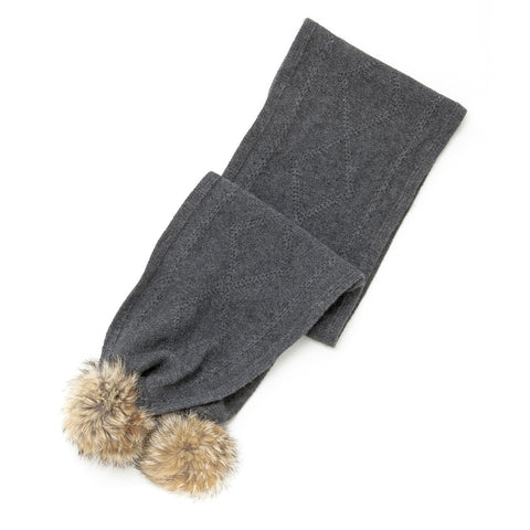 Harricana Angora Scarf with Coyote pompon