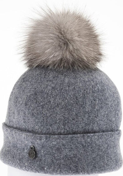 Harricana Odette Ormos Beanie With Upcycled Fur Pom - Women's