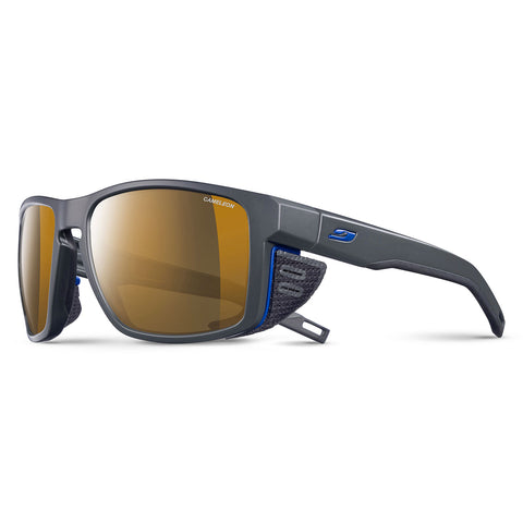 Julbo Shield Sunglasses - Dark Grey-Black-Blue - Caméléon Brown Lens