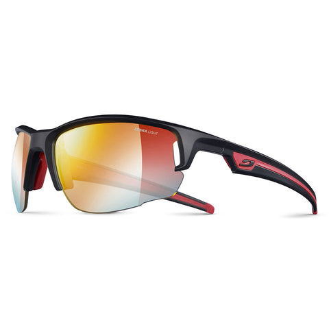 Julbo Venturi Sunglasses - Mat Black - Red - Zebra Light Fire Yellow Fire Flash Lens