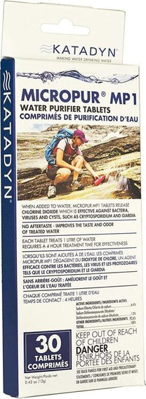 Katadyn Micropur MP1 Water Purifier Tablets (Package of 30)