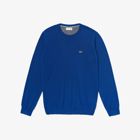 Lacoste Crew Neck Caviar Piqué Accent Cotton Jersey Sweater - Men's