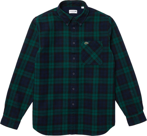 Lacoste Regular Fit Checkered Thick Flannel Overshirt - Men's