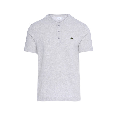 Lacoste Men's Buttoned Crew Neck Flamme Cotton Jersey T-shirt