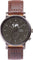 La Maison Inland The August 41mm Watch with Extra 20mm Classic Strap - Unisex - Charcoal - Olive grey - Brown Leather
